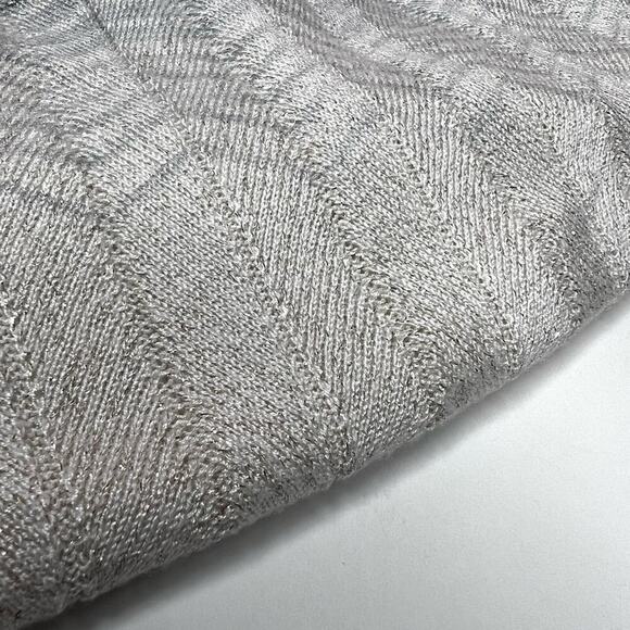 WHBM Ombre Knit Sweater in Heather Grey, White and Metalic Silver Size Small - Picture 8 of 10